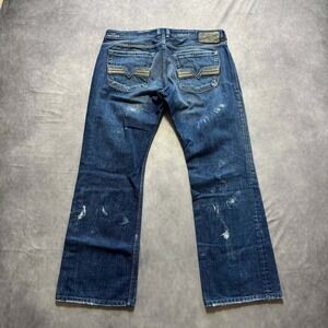 Diesel Industry Zatiny Mens Blue Denim Jeans Y2K Bootcut Straight Leg 38x31